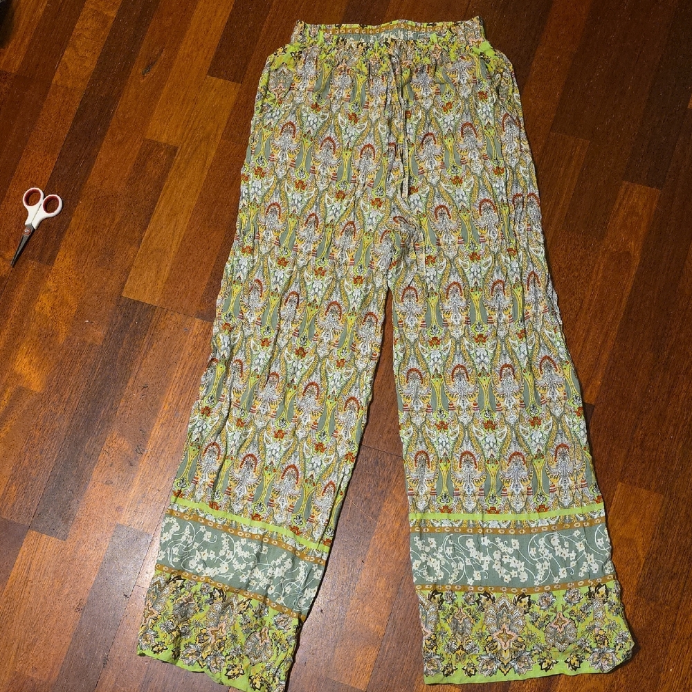 Bohemian Patterned Wide-Leg Pants